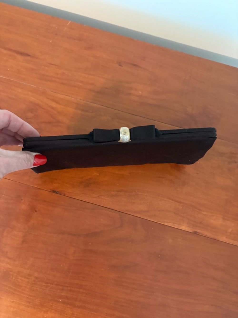 FREE W/ BUNDLE Black Satin Bow Vintage Evening clutch